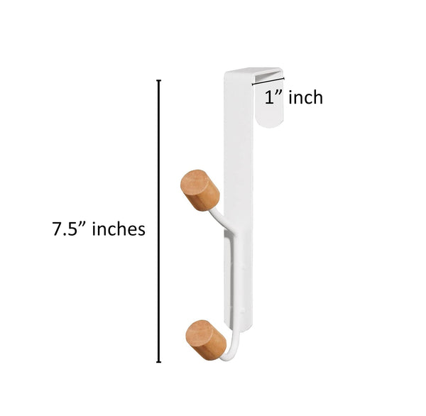 Set of 2 - Heavy Duty White Over The Door Hanger Hanging Hook