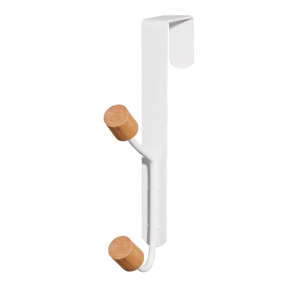 Set of 2 - Heavy Duty White Over The Door Hanger Hanging Hook