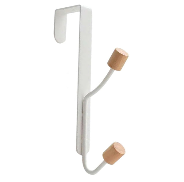 Set of 2 - Heavy Duty White Over The Door Hanger Hanging Hook