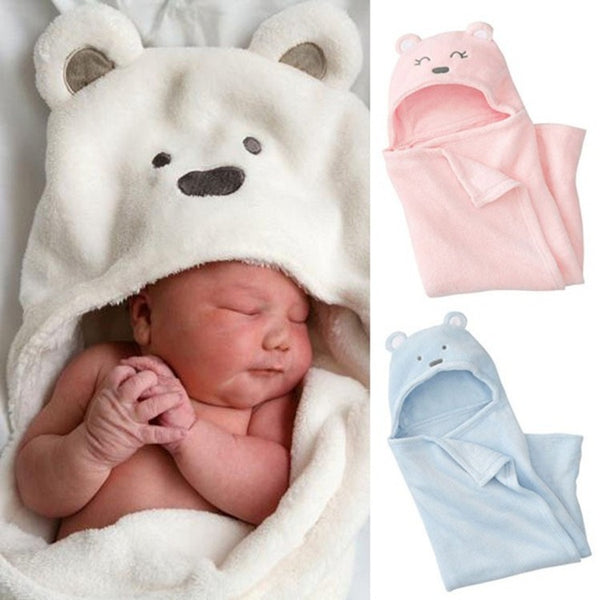 Baby Coral Fleece Cuddle Baby Cuddle Blanket Newborn Baby Bear Air Conditioning Blanket Package Towel Cover Blanket