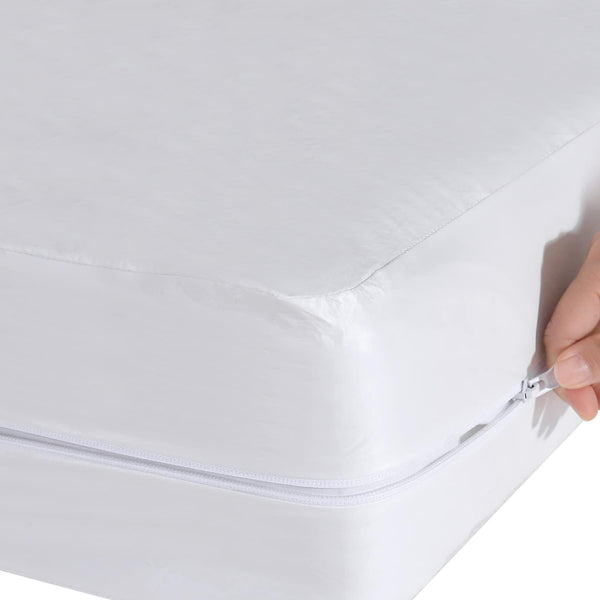 12" Deep - Queen Size Waterproof Fabric Mattress Cover Protector With Zipper