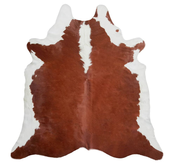 6' x 7' Feet Brown White Cowhide Handmade Soft Large Cow Hide Cow Skin Leather Animal Area Rug