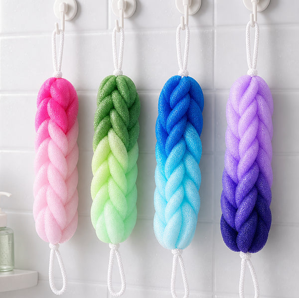 4 Pack Multicolor Mesh Exfoliating Bath Loofah Shower Sponge Body Scrubber - 11" Long