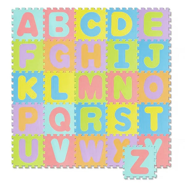 26 Piece Set - Large Alphabet Foam Educational Learning Colorful Puzzle Tiles Mat Set