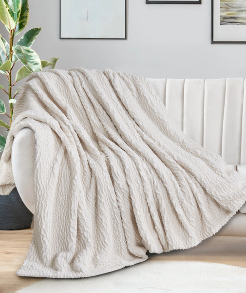 Ivory Cream Extra Soft Cozy Microfiber Solid Bed Blanket