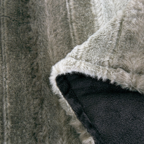 Black Grey Modern Extra Soft Cozy Microfiber Solid Bed Blanket