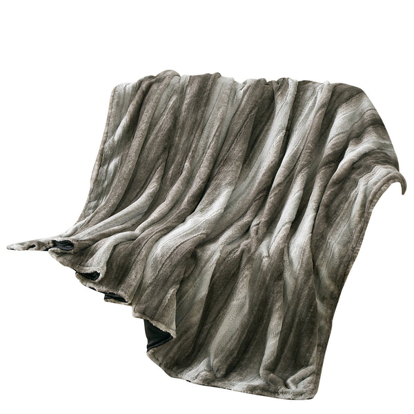 Black Grey Modern Extra Soft Cozy Microfiber Solid Bed Blanket