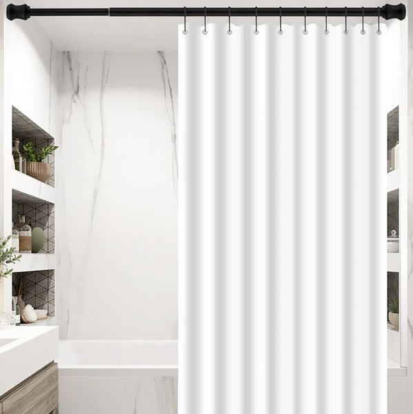 42"-72" Matte Black Regent Metal Shower Curtain Tension Rod Rust Resistant Non-Slip