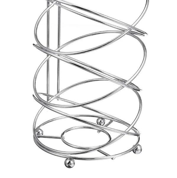 26" Tall - Silver Metal Toilet Paper Storage Stand Holder