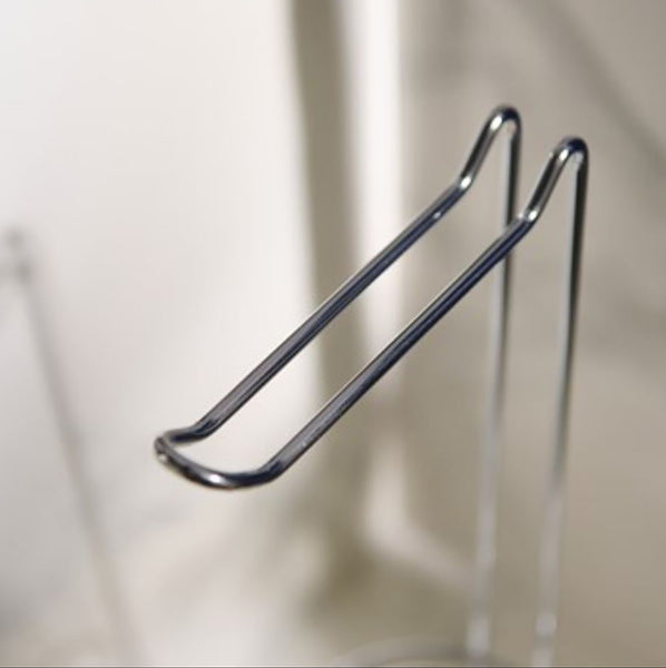 26" Tall - Silver Metal Toilet Paper Storage Stand Holder