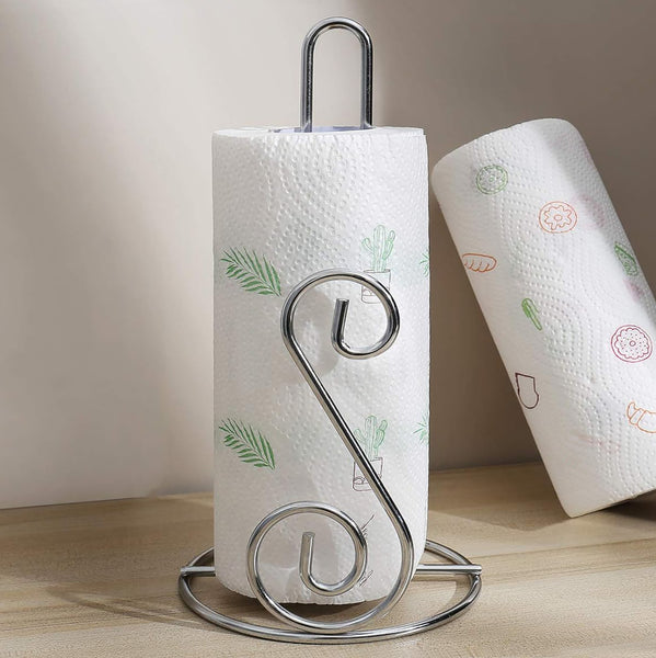 11" Tall - Silver Metal Paper Towel Holder