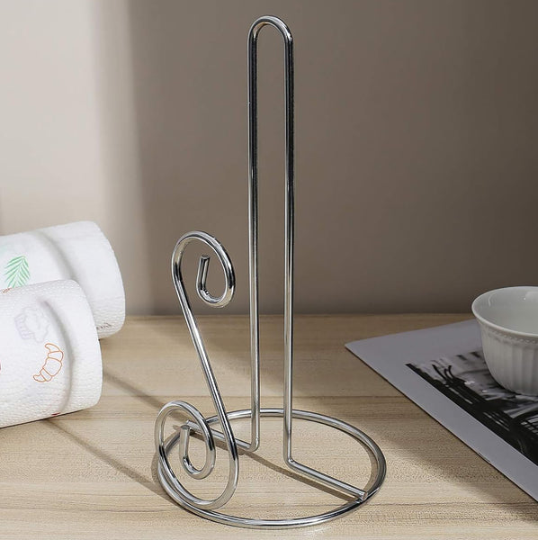 11" Tall - Silver Metal Paper Towel Holder