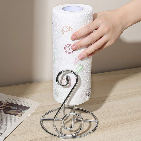11" Tall - Silver Metal Paper Towel Holder