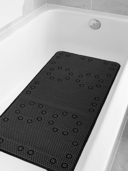 Black Non-Slip Foam Bathtub Shower Mat With Suction Cups