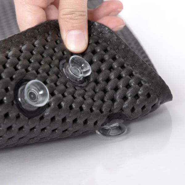 Black Non-Slip Foam Bathtub Shower Mat With Suction Cups