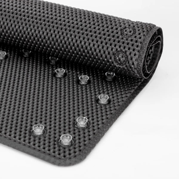 Black Non-Slip Foam Bathtub Shower Mat With Suction Cups