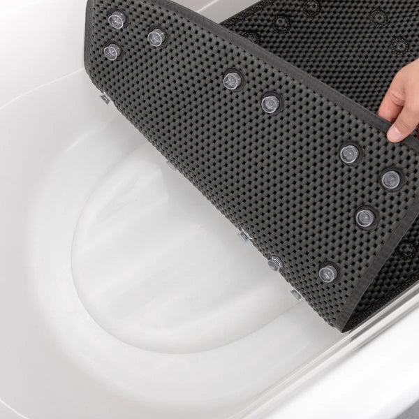 Black Non-Slip Foam Bathtub Shower Mat With Suction Cups