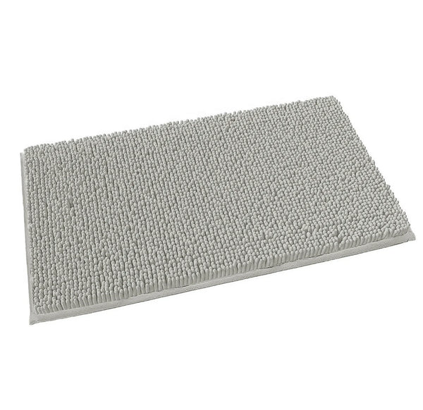 Large 2 Piece Set Warm Grey Soft Cozy Plush Chenille Bath Mat Bathroom Rug