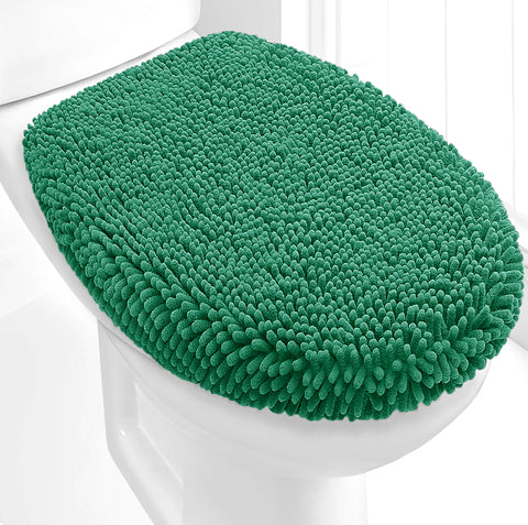 21"x18" - Green Soft Cozy Plush Chenille Toilet Seat Cover