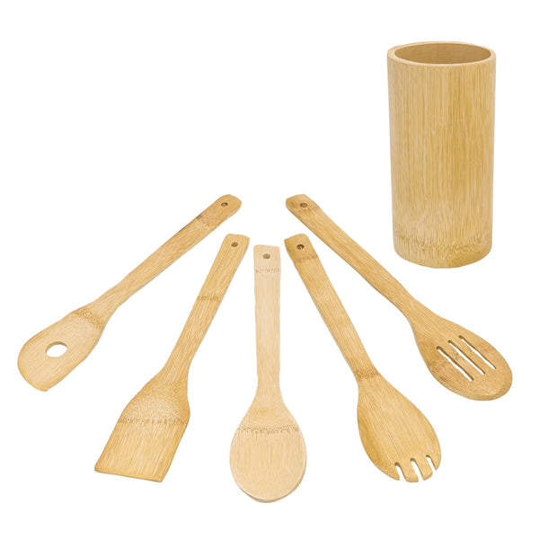 Bamboo Cooking Kitchen Utensil 5 Piece Set