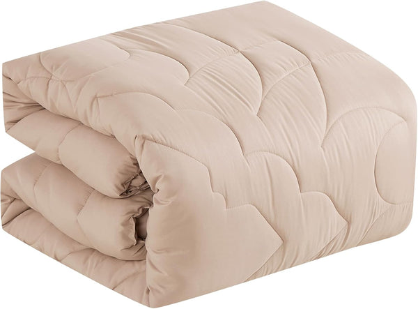 9 Piece Bed-in-a-Bag Blush Pink Quilted Solid Soft Bedding Comforter Set