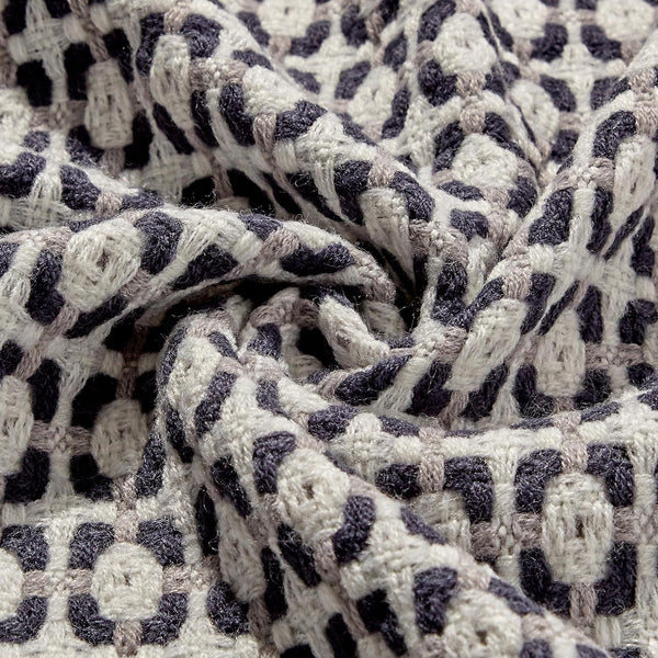 Coffee and Beige Geometric Soft Woven Knitted Cozy Lightweight Throw Blanket with Fringe Tassels - 50"x60"