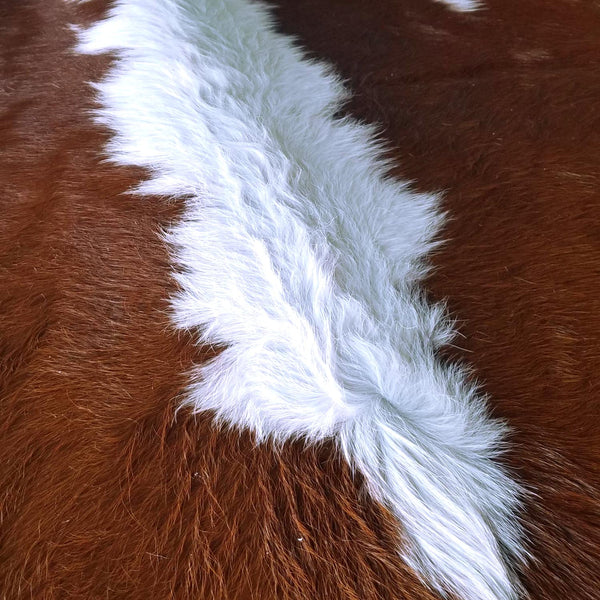 6' x 7' Feet Brown White Cowhide Handmade Soft Large Cow Hide Cow Skin Leather Animal Area Rug