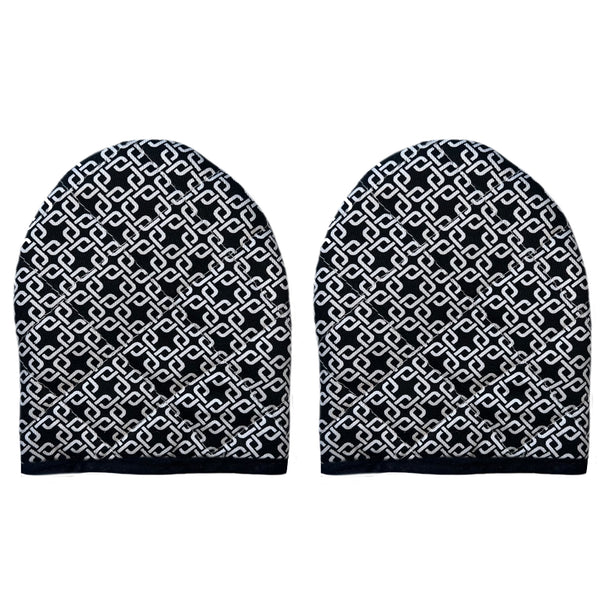 Black & White Heat Resistant Thick Soft Quilted Lining Kitchen Mini Oven Glove Mitts