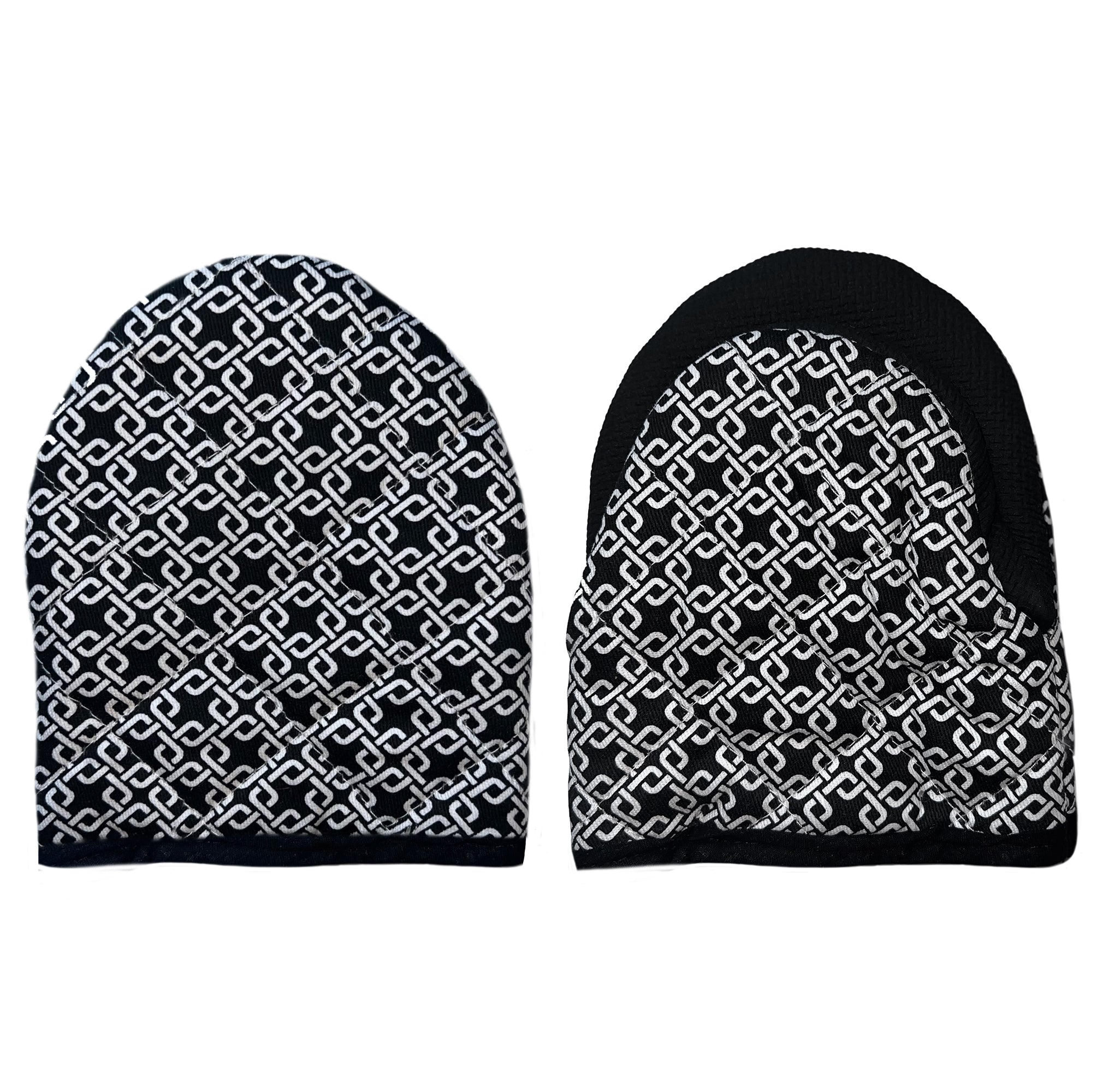 Black & White Heat Resistant Thick Soft Quilted Lining Kitchen Mini Oven Glove Mitts