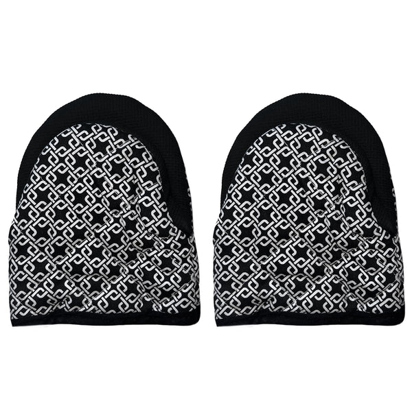 Black & White Heat Resistant Thick Soft Quilted Lining Kitchen Mini Oven Glove Mitts
