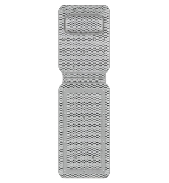 Grey Non-Slip Full Body Bath Mat With Pillow For Bathtub - 14" x 50"