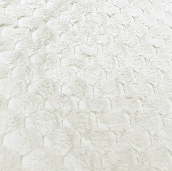 Ivory Textured Ultra Soft Non-Slip Absorbent Geometric Bathroom Bath Mat Set
