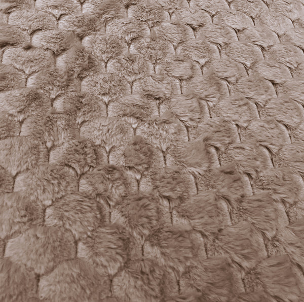 Taupe Textured Ultra Soft Non-Slip Absorbent Geometric Bathroom Bath Mat Set