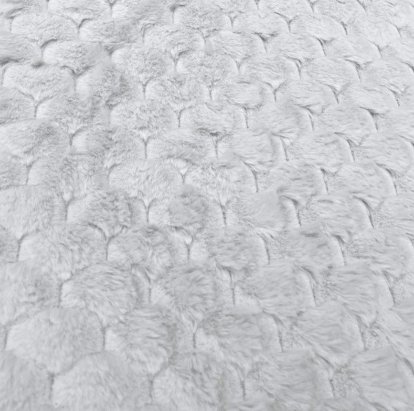 Light Grey Textured Ultra Soft Non-Slip Absorbent Geometric Bathroom Bath Mat Set