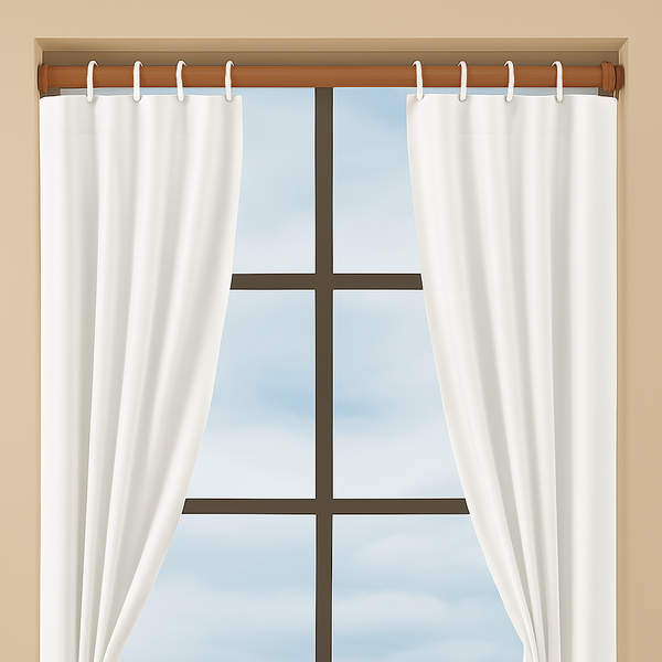 Light Brown Adjustable Spring Tension Curtain Rod Heavy Duty Anti-slip 42-72" Inches