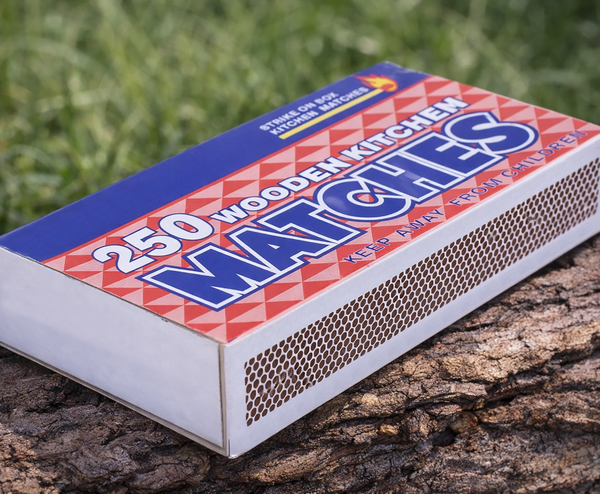 1 Box of 250 count Wooden Kitchen Matches Strike on Box Camping Fire Starters