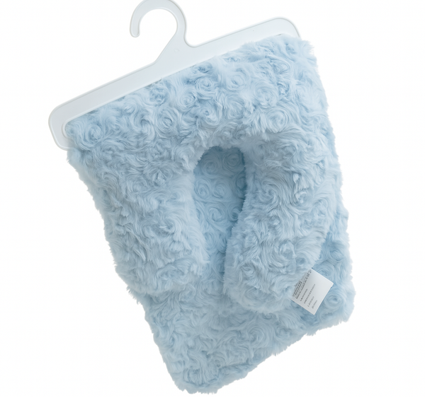 30"x40" Blue Soft Plush Cozy Baby Blanket W/ Head Support