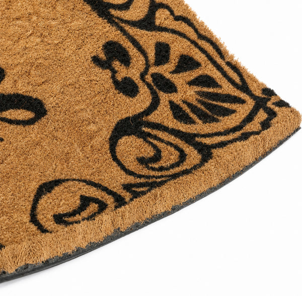 Heavy Duty Welcome Home Coconut Coir Decorative Floral Scrollwork Entryway Door Mat - 17"x29"
