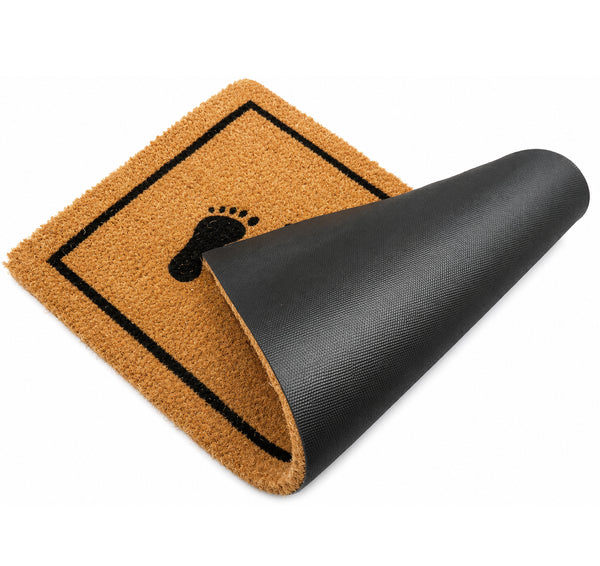 Heavy Duty “Please Take Off Your Shoes” Welcome Mat Natural Fiber Coconut Coir Doormat with Non-Slip Backing