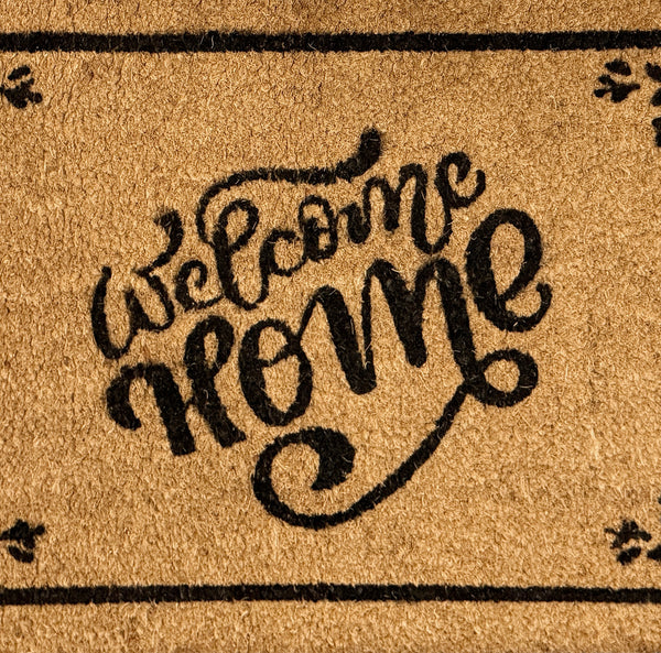 Heavy Duty Welcome Home Floral Natural Fibers Coconut Coir Entryway Indoor/Outdoor Door Mat – 17"x29"