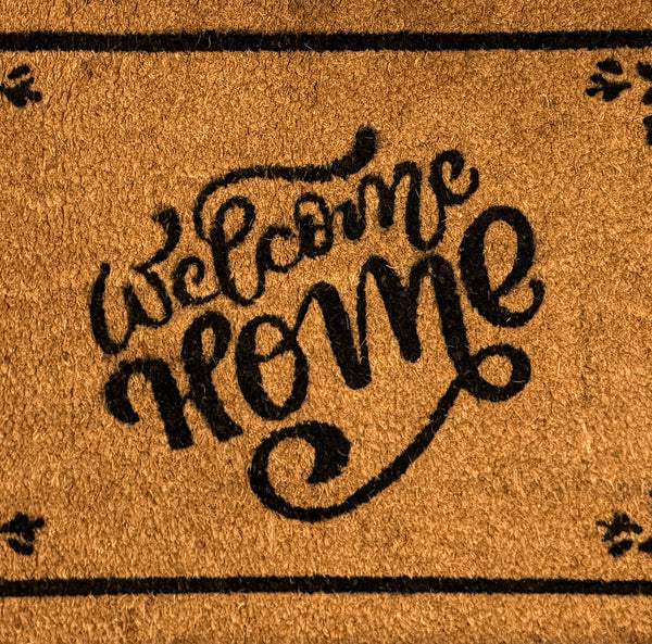 Heavy Duty Beige Natural Coconut Coir Welcome Doormat with Non-Slip Rubber Backing - 17"x29"