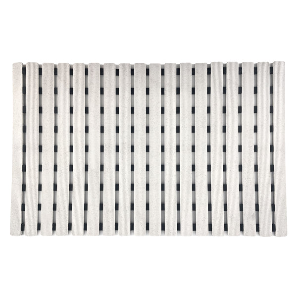 24.8" x 15.7" - White Non-Slip Bottom Quick Dry Foldable Natural Fiber Bath Mat With Suction Cups