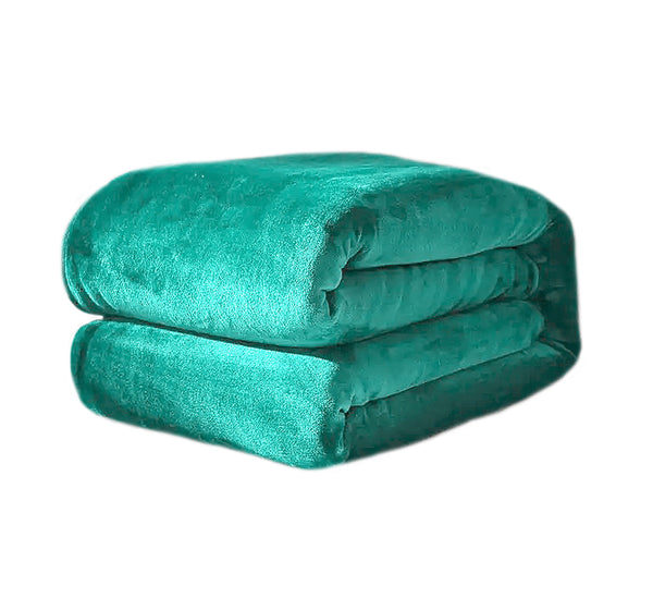 Queen Size Turquoise Extra Soft Cozy Microfiber Solid Color Throw Picnic Sofa Bed Blanket