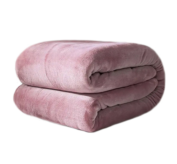 Queen size Rose Extra Soft Cozy Microfiber Solid Color Throw Picnic Sofa Bed Blanket