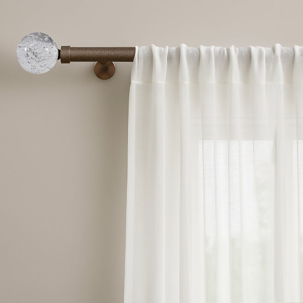 Clear Ball Bubbles Bronze Modern Curtain Rod For Windows (66" - 120")