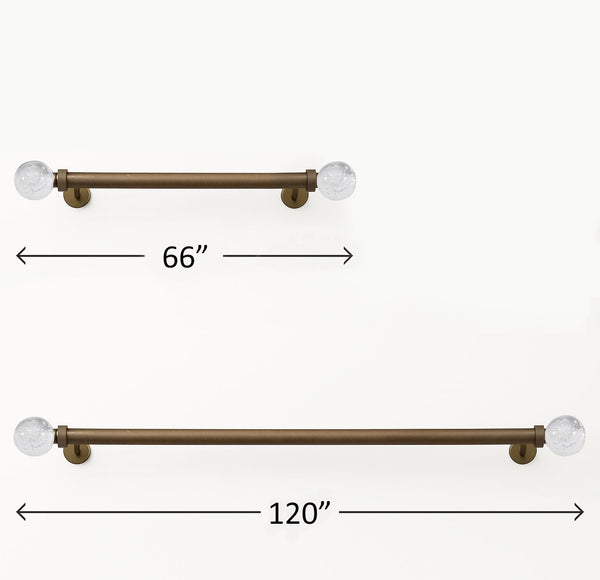 Clear Ball Bubbles Bronze Modern Curtain Rod For Windows (66" - 120")