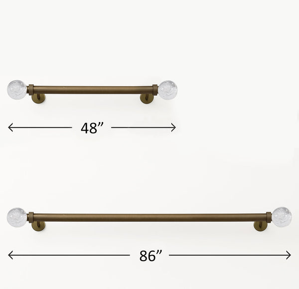 Clear Ball Bubbles Bronze Modern Curtain Rod For Windows (48" - 86")