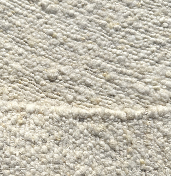 Ivory White Wool Handmade Modern Minimal Flatweave Area Rug