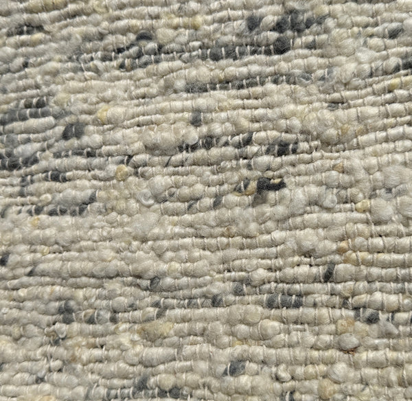 Ivory Blue Wool Handmade Modern Minimal Flatweave Area Rug