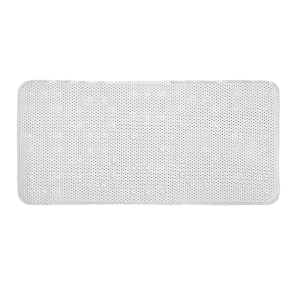 White Non-Slip Foam Bathtub Shower Mat With Suction Cups